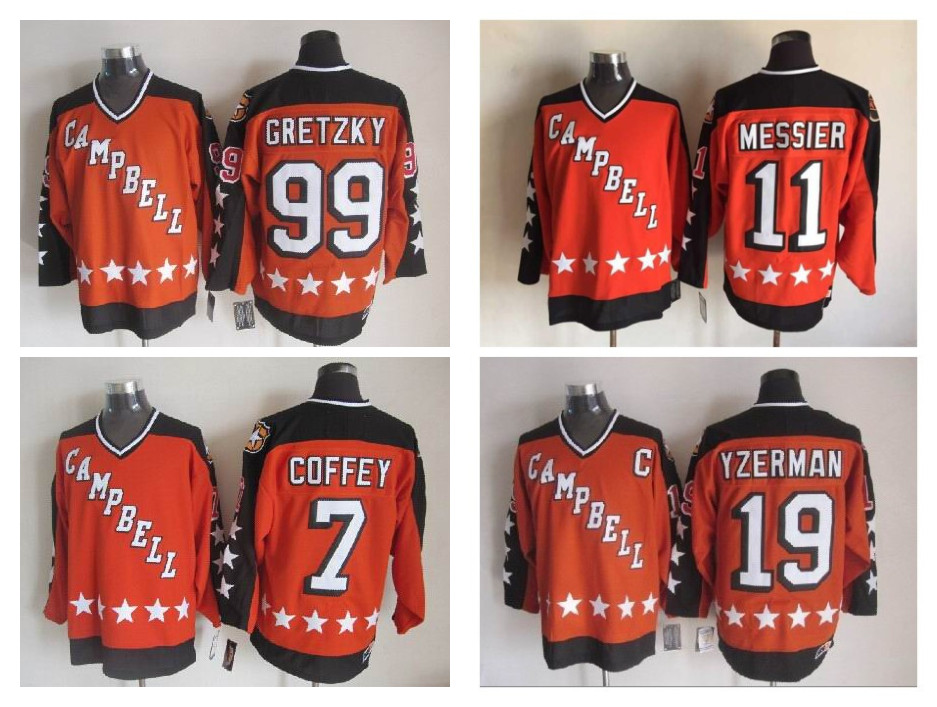 Cheap Hockey Jersey 1984 All Star Campbell #19 Steve Yzerman #11 Mark Messier #99 Wayne Gretzky #7 Paul Coffey CCM Retro Stitched Jersey, Orange
Cheap Hockey Jersey 1984 All Star Campbell #19 Steve Yzerman #11 Mark Messier #99 Wayne Gretzky #7 Paul Coffey CCM Retro Stitched Jersey, Orange