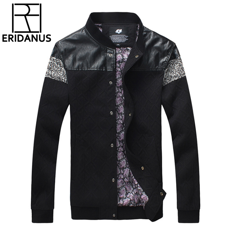 Wholesale- 2016 Autumn New Arrival Men Korean Style Slim Coat Male Fashion PU Stitching Simple Button Closure Design Casual Jacket M361, Black
Wholesale- 2016 Autumn New Arrival Men Korean Style Slim Coat Male Fashion PU Stitching Simple Button Closure Design Casual Jacket M361, Black