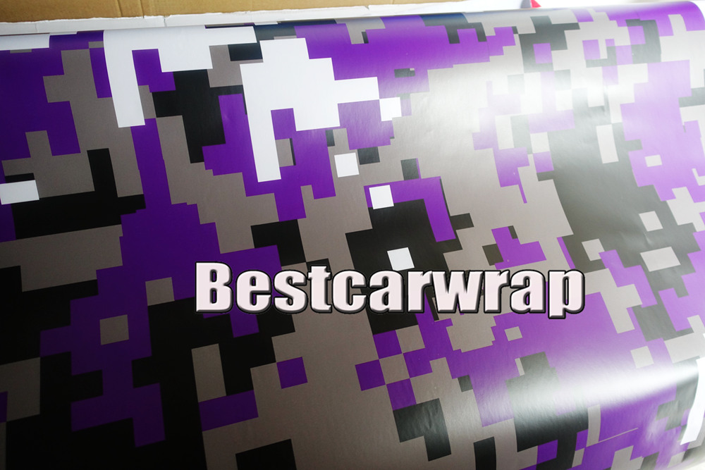 Purple Pixel Camo Vinyl Car Wrap Film With Air Rlease Digital Camouflage Truck wraps covering Purple camo film styling Foil 1.52x30m/Roll