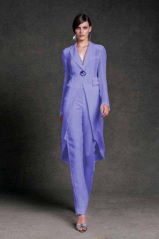 Elegant Mother Of Bridal Dresses With Jacket For Wedding V Neck Mother's Formal Suit Long Sleeve Beads Formal Prom Evening Dress