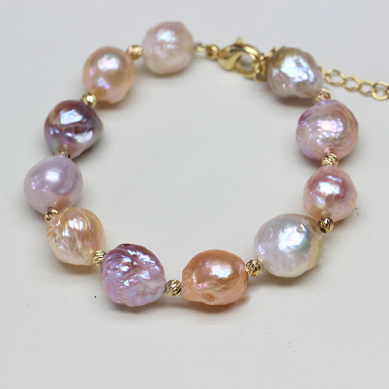 Charm Bracelet Pearl Jewelry 925 Sterling Silver Baroque Pearl Bracelet Natural Freshwater Pearl Bracelet For Women