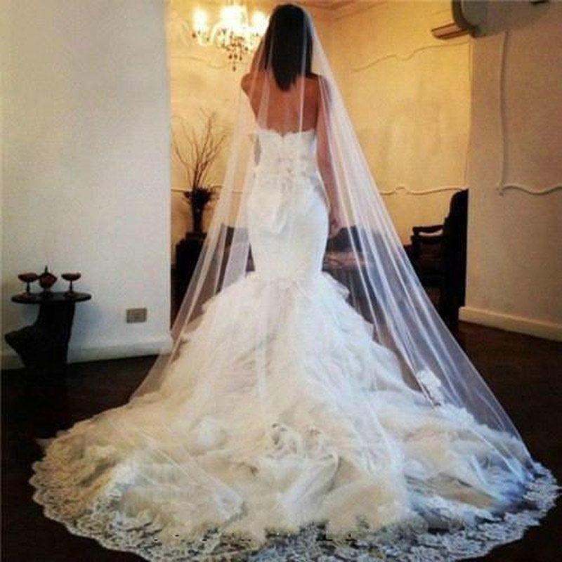 2017 Newest Tulle Bridal Long Veils with Lace Appliques Alluring Cathedral White Ivory One Layers Bridal Wedding Veil with Comb
2017 Newest Tulle Bridal Long Veils with Lace Appliques Alluring Cathedral White Ivory One Layers Bridal Wedding Veil with Comb