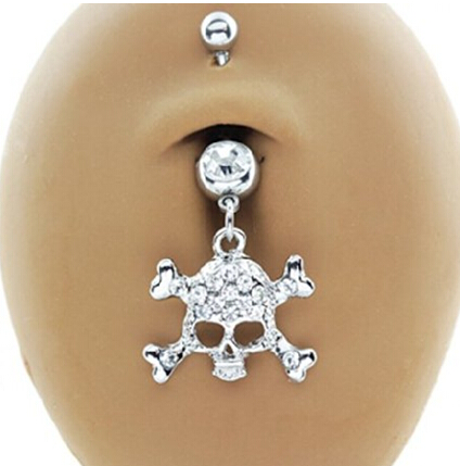 YYJFF D0156 Skull Style Belly Navel Ring Mix Colors