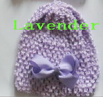 20pcs baby Infant waffle crochet hats hair bows clips sunny soft toddler beanie with 3" bows stretch caps feshion hot sell MZ9114
