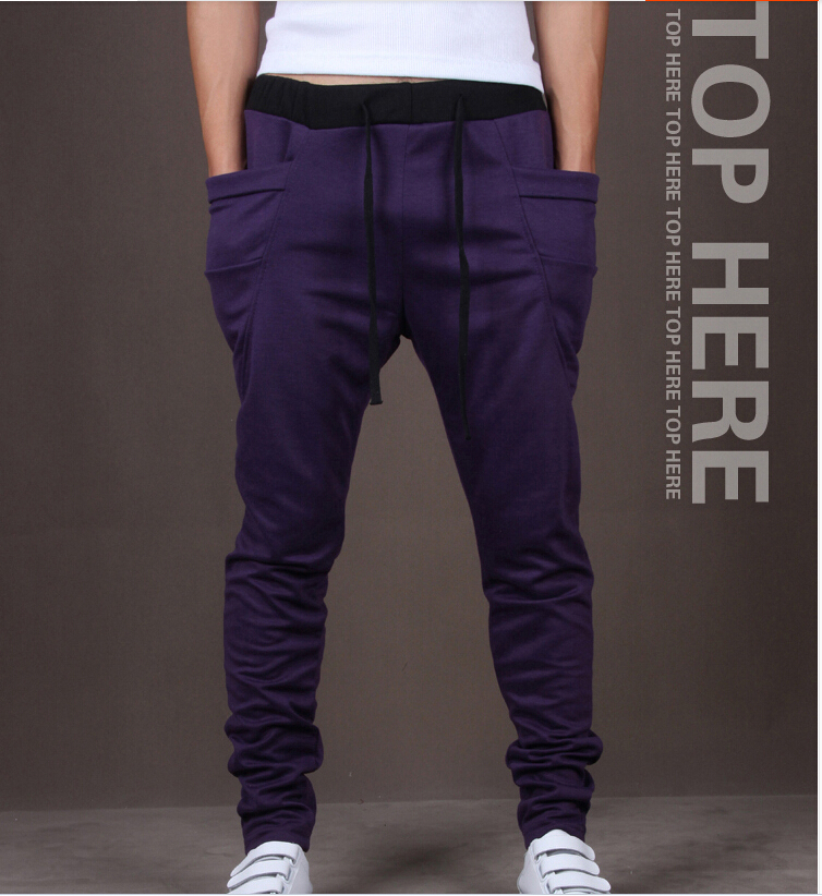 Wholesale-New Mens Joggers Fashion Harem Pants Trousers Hip Hop Slim Fit Sweatpants Men for Jogging Dance 8 Colors sport pants M~XXL