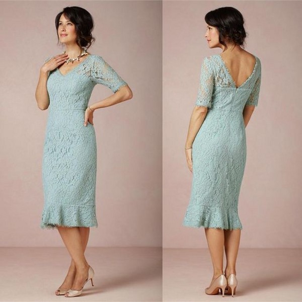 Elegant Tea Length Mother Bride Dresses Sleeves Romantic Lace Sheath Column V Neck Cocktail Dresses with Illusion Short Sleeves
Elegant Tea Length Mother Bride Dresses Sleeves Romantic Lace Sheath Column V Neck Cocktail Dresses with Illusion Short Sleeves