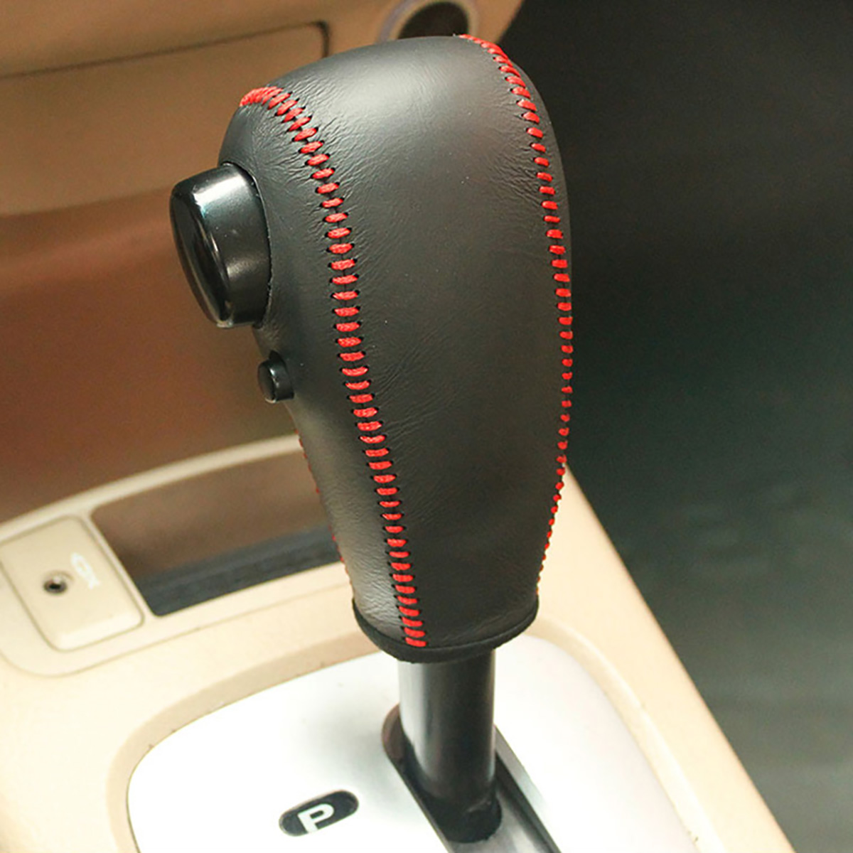 Case for KIA cerato automatic gear cover Car styling Genuine leather Gearshift cover DIY Auto interior decoration