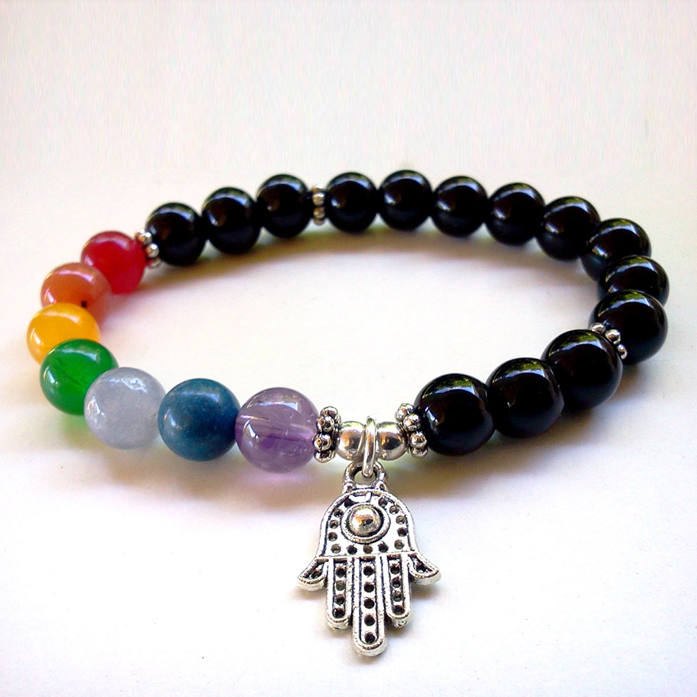 SN0289 Chakra Hamsa bracelet 7 Chakra bracelet Onyx Chakra bracelet for women gift yoga bracelet wholesale, Black
SN0289 Chakra Hamsa bracelet 7 Chakra bracelet Onyx Chakra bracelet for women gift yoga bracelet wholesale, Black