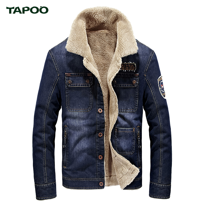 Wholesale- TAPOO Brand Men Denim Jackets Dark Blue Thick Windproof Winter Jackets Fashion Men Windbreaker Jaqueta Masculina Plus Size M-4XL, As pic
Wholesale- TAPOO Brand Men Denim Jackets Dark Blue Thick Windproof Winter Jackets Fashion Men Windbreaker Jaqueta Masculina Plus Size M-4XL, As pic