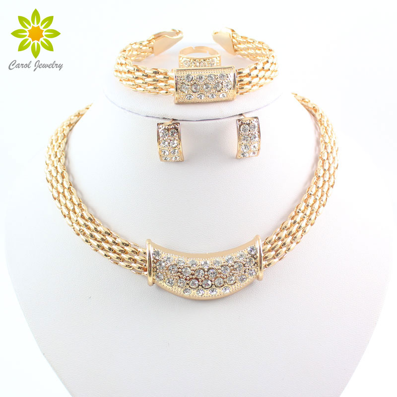 Fashion Europe Rhinestone Wedding Jewelry Sets 18K Gold Plated Necklace Sets African Costume Austrian Crystal Accessories
Fashion Europe Rhinestone Wedding Jewelry Sets 18K Gold Plated Necklace Sets African Costume Austrian Crystal Accessories