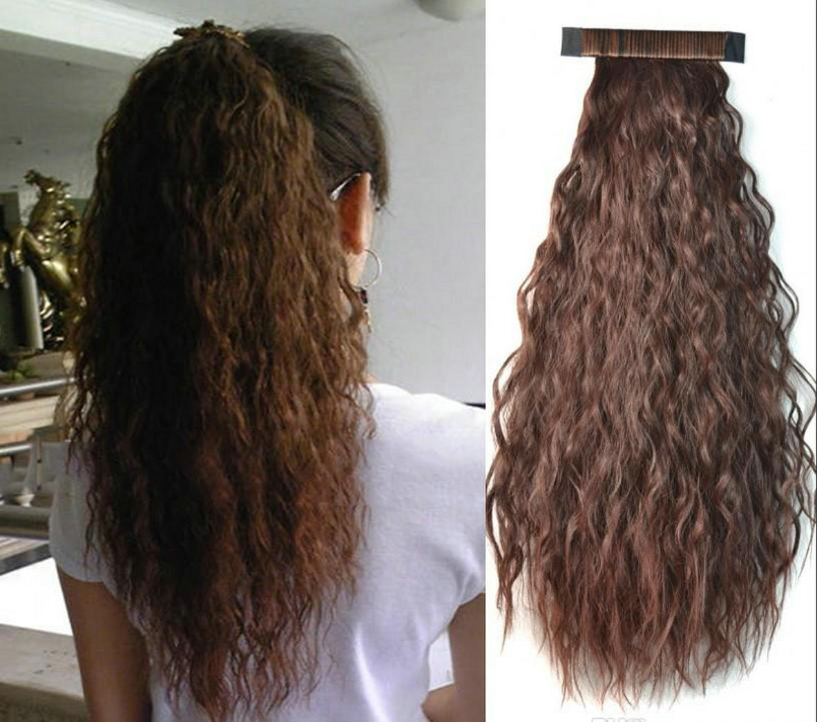 #4 brown Kinky curly Pony Tail hairpiece High Quality Human Ponytail Hair Tight Wrap Around Human Hair Ponytail
#4 brown Kinky curly Pony Tail hairpiece High Quality Human Ponytail Hair Tight Wrap Around Human Hair Ponytail