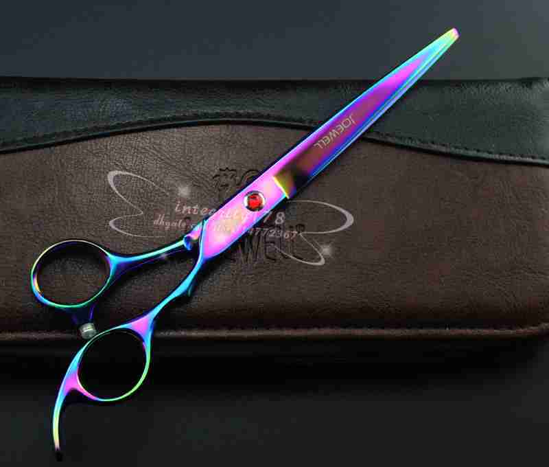 5 colors 7 inch professional hair scissors hair cutting scissors pet hair scissors purple/black/gold/blue/colorful