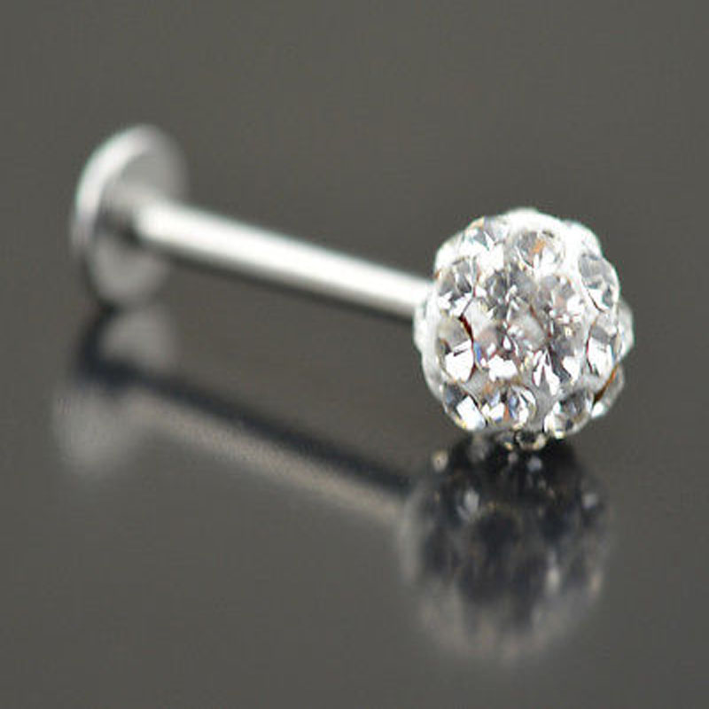 Lip Stud 20pcs/lot 6/8/10/12mm Clear Shamballa Ball CZ Gem Disco Body Jewelry Lip Ring Labret Bar, Black
Lip Stud 20pcs/lot 6/8/10/12mm Clear Shamballa Ball CZ Gem Disco Body Jewelry Lip Ring Labret Bar, Black