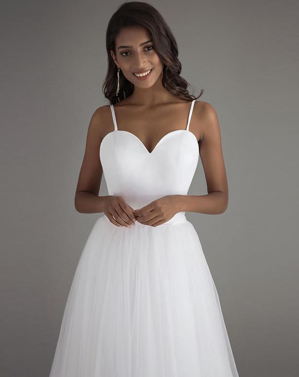 Spaghetti Strap Simple Beach Wedding Dress Vestido Noiva Praia White Tulle Casamento Sashes A-line Bridal Gown Custom Made
