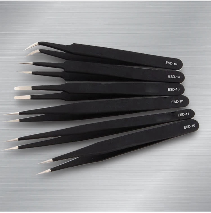 Black VETUS Tweezers HRC40 Antistatic Stainless Steel Nipper ESD 10 11 12 13 14 15 ESD Series for Repair Repairment Mend Tools
Black VETUS Tweezers HRC40 Antistatic Stainless Steel Nipper ESD 10 11 12 13 14 15 ESD Series for Repair Repairment Mend Tools