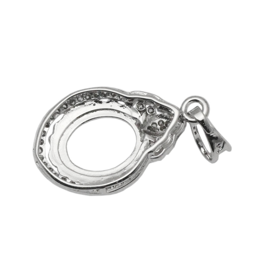 Beadsnice Sterling Silver Casting Setting for faceted 9x11mm Oval Cut Gemstone Vintage Style Pendant Setting Necklace Making ID 34054