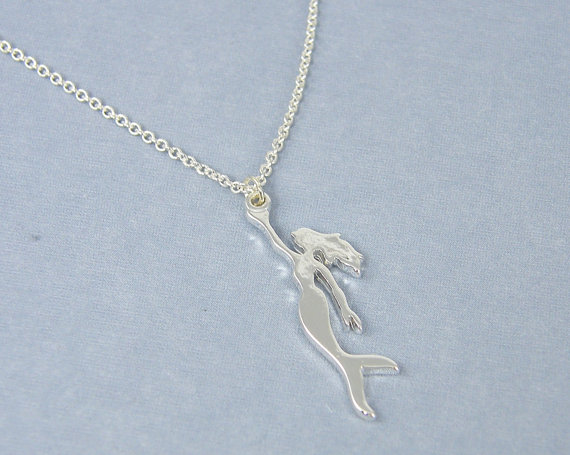 5PCS Gold Silver Little Mermaid Necklace Princess Ariel Sea-maid Necklace Ocean Nautical Fairy Necklace Fish Necklaces