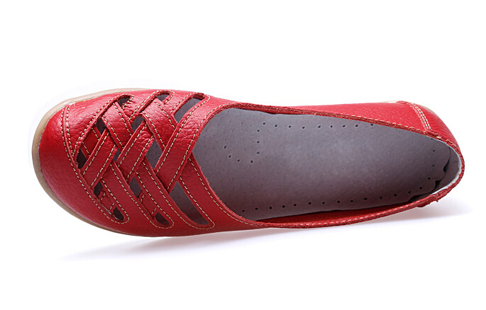 7 COLOR SIZE 35-42 Women Spring Summer Sandals Casual canvas shoes Fashion Genuine Leather Hollow Out take Working Cow Muscle Flats Shoes