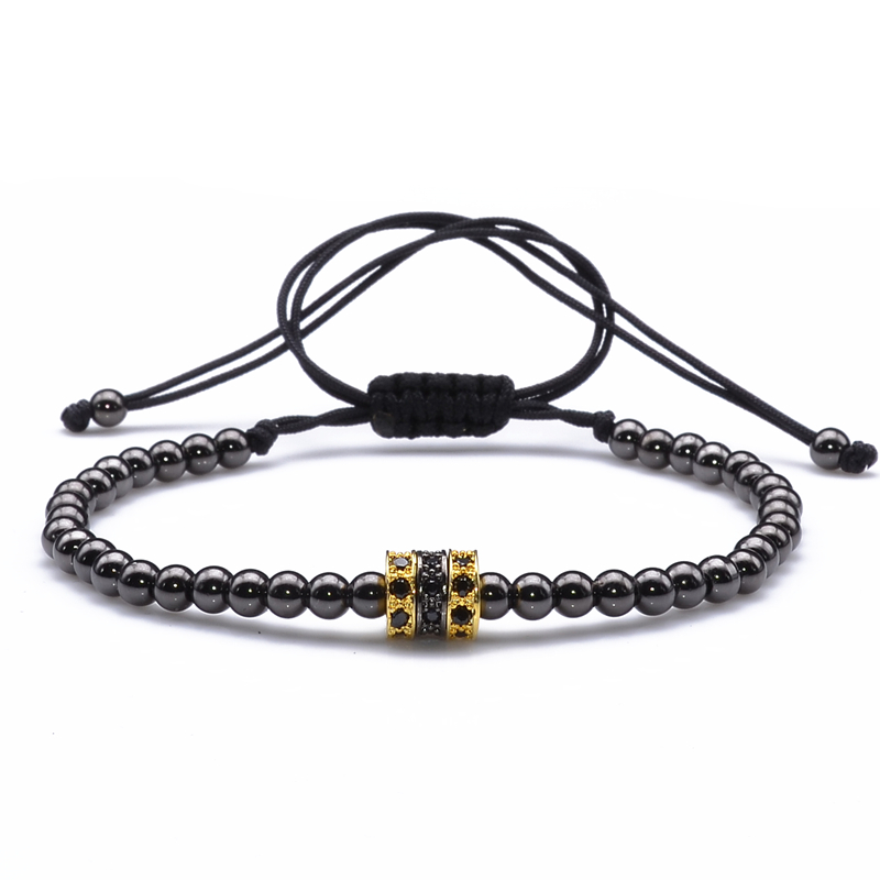 Cool Summer Zircon Bracelet Bangle Strands Bracelets for Women Gold Caps Micro Pave CZ beads twisted macrame Valentine Gift