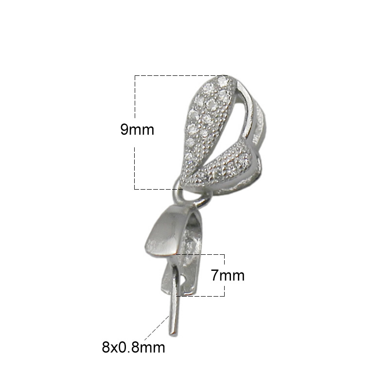 Beadsnice 925 Sterling Silver Findings Bail Connector Pinch Clasp Pendant Making Supplies DIY Gift for Her ID 34631