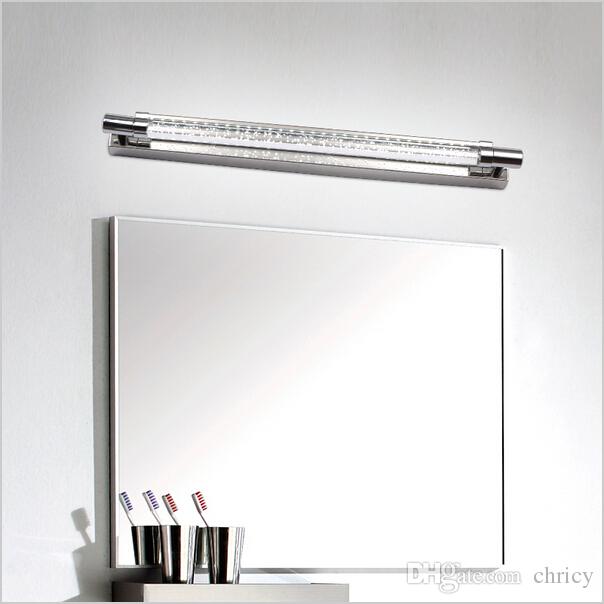 Modern Crystal LED Bathroom Mirror Light Front Wall Mounted Lamp 6W Wall Sonces Stainless Steel Bathroom Lights lampara up down crystal wal