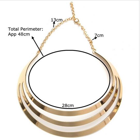 2016 Charm Choker Necklaces Women Gorgeous Metal Multi Layer Statement Bib Collar Necklace Fashion Jewelry Accessories Hot Sale HJIA906