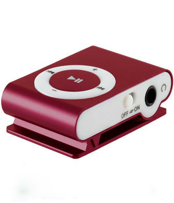 Mini Lettore Mp3 Player Alluminio Clip Usb Supporta Micro Sd TF 16 32 Gb Rosso No Screen Clip MP3 Wholesale Gift Card Clip Good Quality Nice