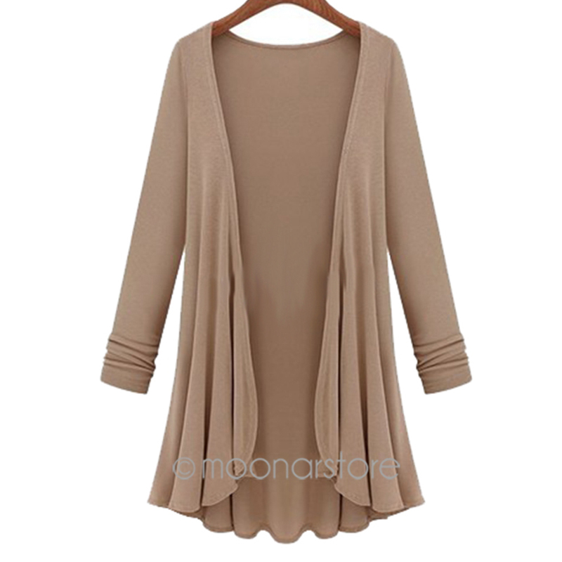 Wholesale- 2017 Fashion Cardigan Women Autumn Winter Poncho Crochet Knit Tops Thin Blouse Long Sleeve Sweater Women Cardigans Jacket Coat