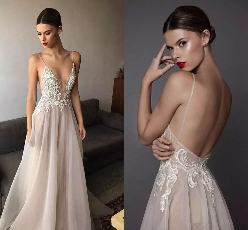 Sexy Ivory Berta Wedding Dresses Deep V Neck Spaghetti Backless Bridal Dress Applique Lace Wedding Gowns Custom Made, Red
Sexy Ivory Berta Wedding Dresses Deep V Neck Spaghetti Backless Bridal Dress Applique Lace Wedding Gowns Custom Made, Red