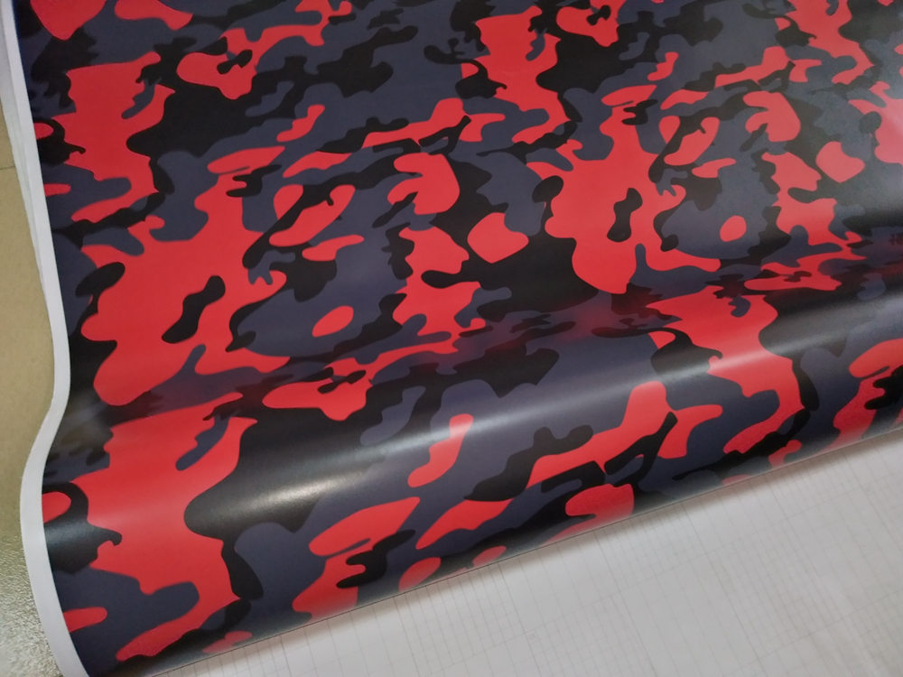 Red Black Gray Snow Camo Vinyl For Car Wrap With Air Release Gloss / Matt Camouflage Stickers Truck graphics self adhesive 1.52X30M (5x98ft)
