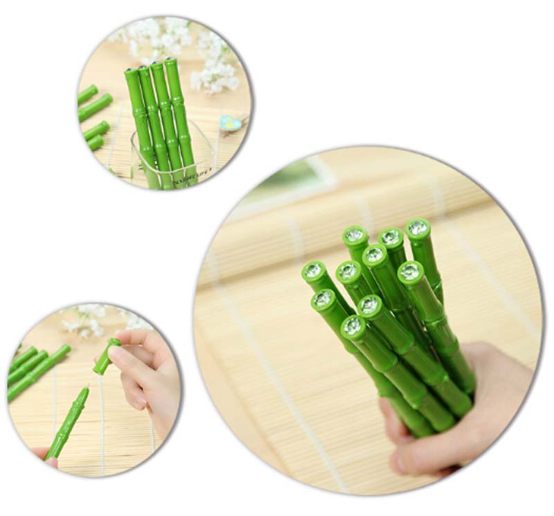 20pcs Lifelike Bamboo Shaped Ball Point Pen Signing Pen Ballpoint Pen Writing Supplies student school stationery Free Shipping