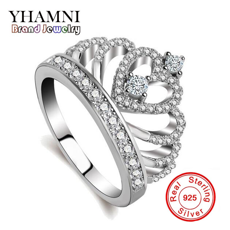YHAMNI Luxury 925 Sterling Silver Rings Princess Queen Crown Engagement Ring Luxury CZ Diamond Authentic Sterling Silver jewelry KYRA017
YHAMNI Luxury 925 Sterling Silver Rings Princess Queen Crown Engagement Ring Luxury CZ Diamond Authentic Sterling Silver jewelry KYRA017