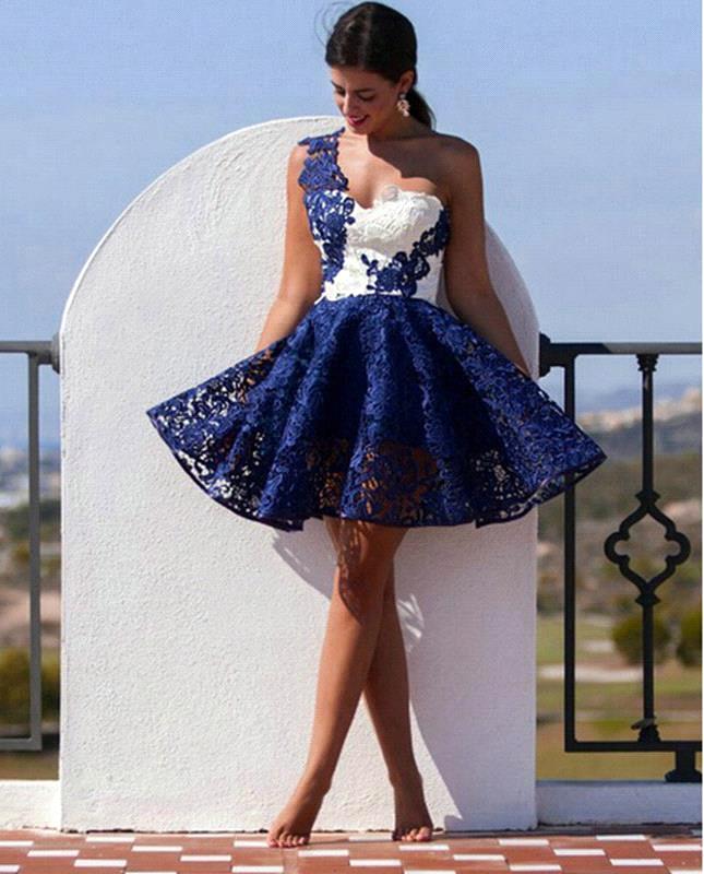 2017 Bling New Full Lace Short Homecoming Dresses Arabic One Shoulder A Line Short Mini Cocktail Dress Formal Prom Gowns BA3359, Red
2017 Bling New Full Lace Short Homecoming Dresses Arabic One Shoulder A Line Short Mini Cocktail Dress Formal Prom Gowns BA3359, Red