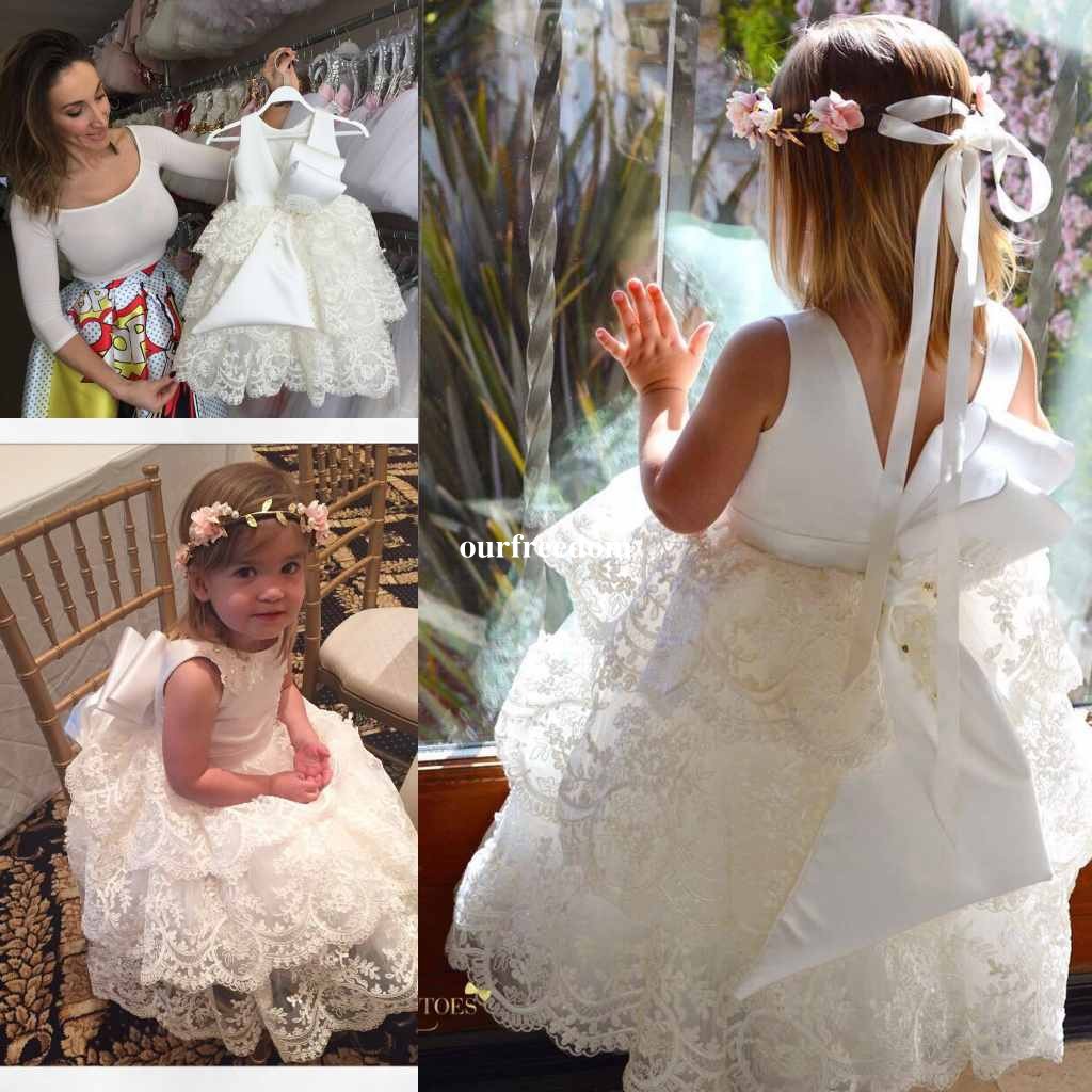 Custom Made Ivory Lace Tiered Skirts Flower Girls Dresses 2019 Custom Made Cheap Baby First Communion Dresses Back With Bow, Grape
Custom Made Ivory Lace Tiered Skirts Flower Girls Dresses 2019 Custom Made Cheap Baby First Communion Dresses Back With Bow, Grape