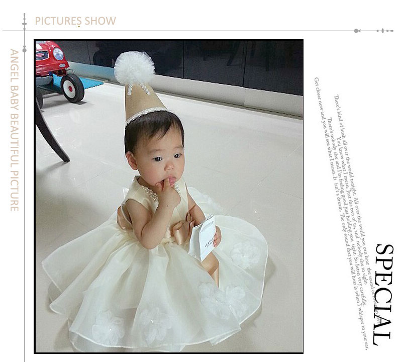 Champagne Summer Sleeveless girls Tutu Dresses For Wedding,Girl Christening Gown,infant birthday outfit Princess