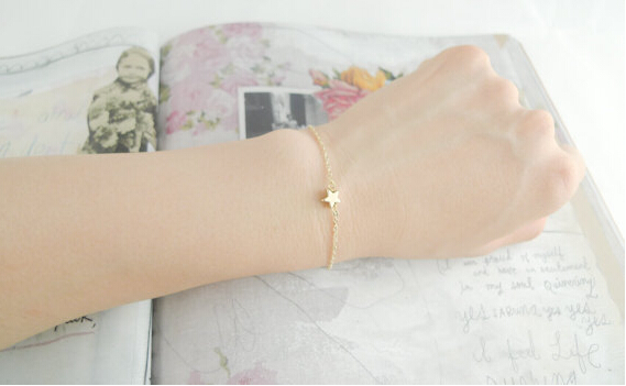 Wholesale-SL 024 2016 summer women bangle bracelets and silver plated simple yellow five-pointed star bracelet factory outlets
