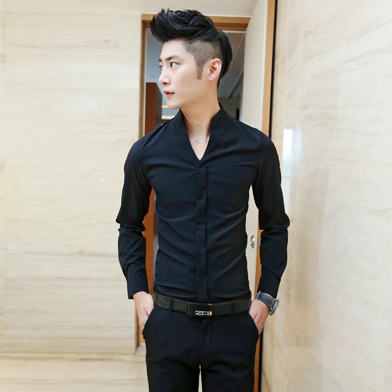 Wholesale- 2017 New arrival Men Fashion Shirts Slim Fit Collarless Dress Shirt Long Sleeve Skinny Casual Tops Free Shipping, Black
Wholesale- 2017 New arrival Men Fashion Shirts Slim Fit Collarless Dress Shirt Long Sleeve Skinny Casual Tops Free Shipping, Black