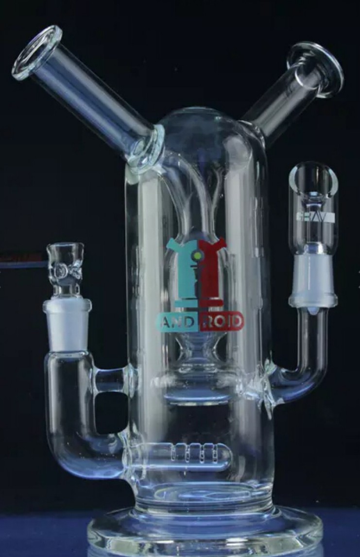 Cool Glass Androd water pipes double tubes glass bongs joint nail straight oil rig hookah smoking pipe