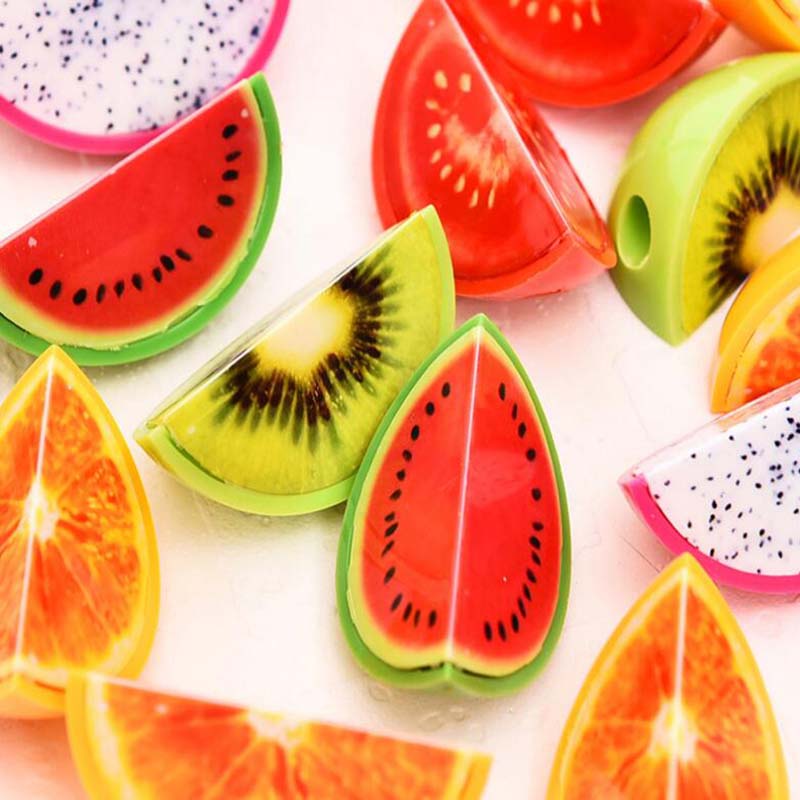 Creative 20pcs/lot Cute Fruit Cartoon Kids Pencil Sharpener for Pencils School Office Stationery Christmas Kid Gift Prize