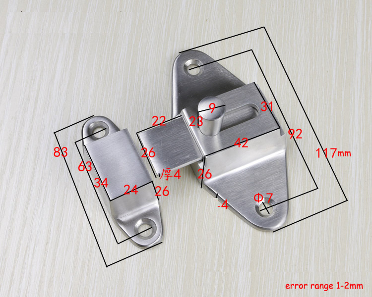 Door Bolt wooden Hardware window cabinet Lock stainless steel latch furniture bolt DIY household handmade part