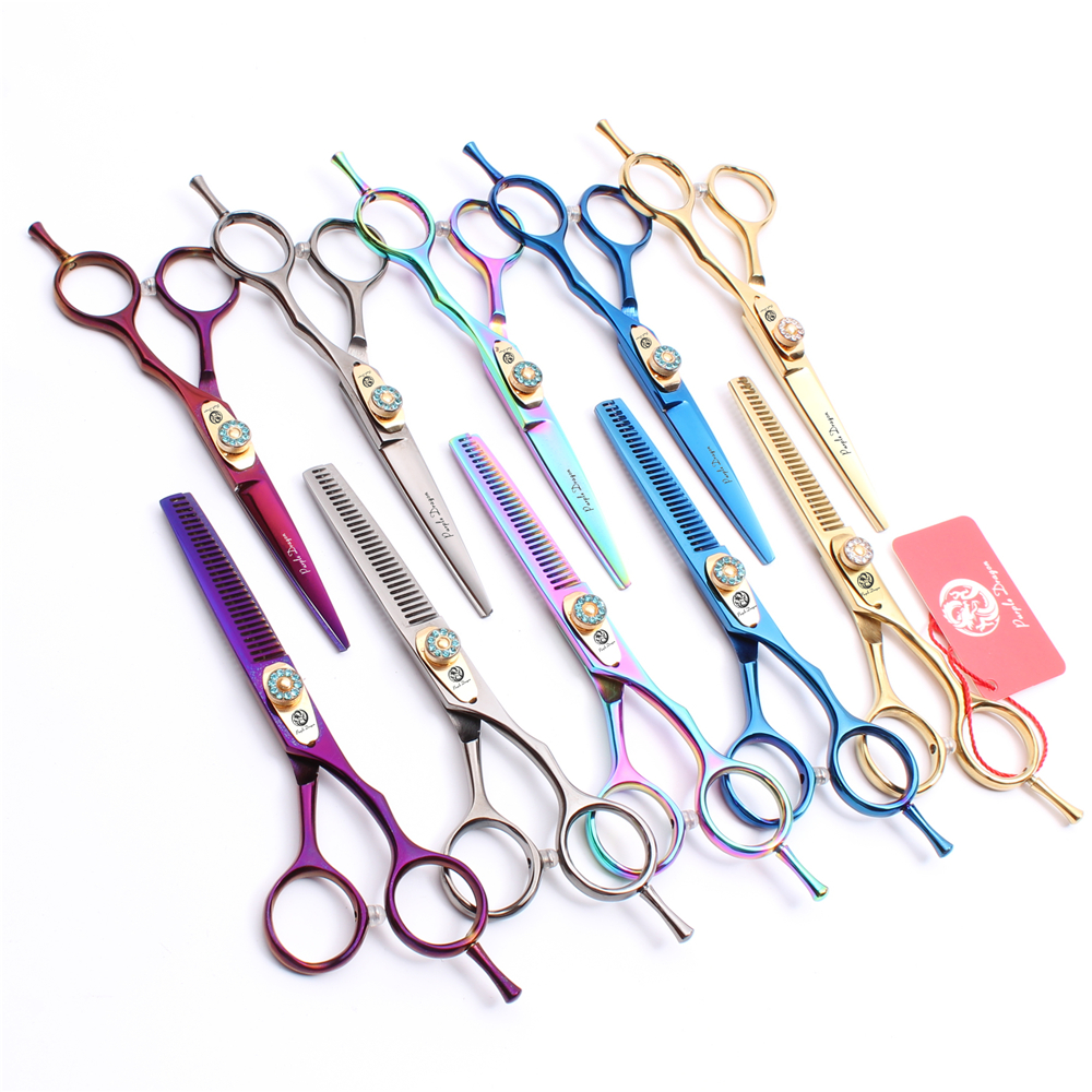 2Pcs Z1020 5.5" 16cm 440C Purple Dragon High Quality Human Hair Scissors Barbers' Hairdressing Shears Cutting Thinning Scissors Style Tools
2Pcs Z1020 5.5" 16cm 440C Purple Dragon High Quality Human Hair Scissors Barbers' Hairdressing Shears Cutting Thinning Scissors Style Tools