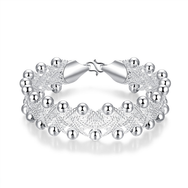 Hot sale christmas gift 925 silver Woven Bracelet DFMCH402,Brand new fashion 925 sterling silver plated Chain link bracelets high grade