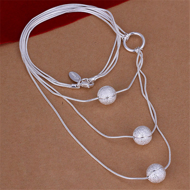 Brand new Three sand bead necklace sterling silver plate necklace STSN187,Hot sale fashion 925 silver necklace factory sale christmas gift
Brand new Three sand bead necklace sterling silver plate necklace STSN187,Hot sale fashion 925 silver necklace factory sale christmas gift