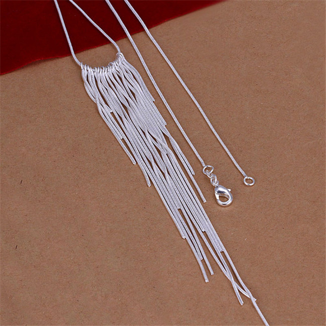 Hot sale Streamlined necklace sterling silver plate necklace STSN026,brand new fashion 925 silver Chains necklace factory direct sale