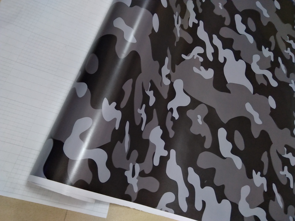 White black Gray Camo Car Wrap Vinyl With Air Release Gloss/ Matt Arctic Camouflage covering Truck boat graphics STYLING size 1.52X30M ROLL