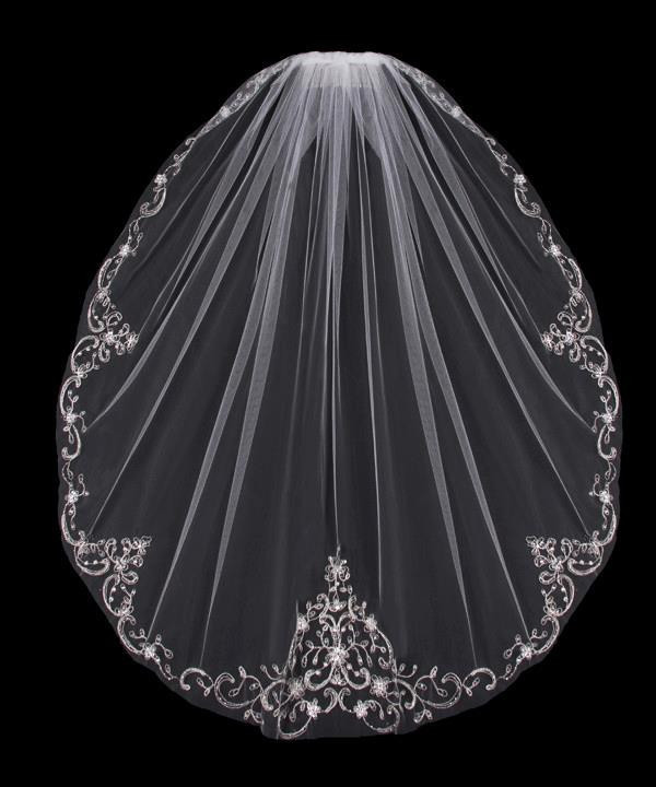 New Arrival One Layer Embroidered Fingertip Wedding Veils Beads Edge Cheap Tulle Sequined Bridal Veil For Bride, White
New Arrival One Layer Embroidered Fingertip Wedding Veils Beads Edge Cheap Tulle Sequined Bridal Veil For Bride, White