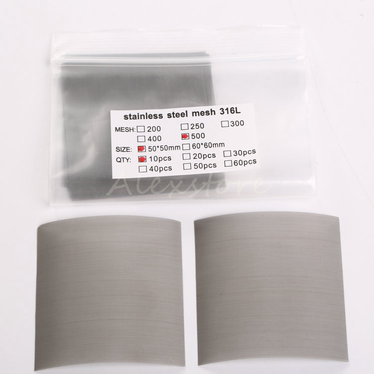 Nickle Mesh Nickle Wire Stainless Steel 316L Oil Net Smoke Screen 200 250 300 400 500 mesh 50*50MM 10pcs /bag DIY RDA DHL
Nickle Mesh Nickle Wire Stainless Steel 316L Oil Net Smoke Screen 200 250 300 400 500 mesh 50*50MM 10pcs /bag DIY RDA DHL