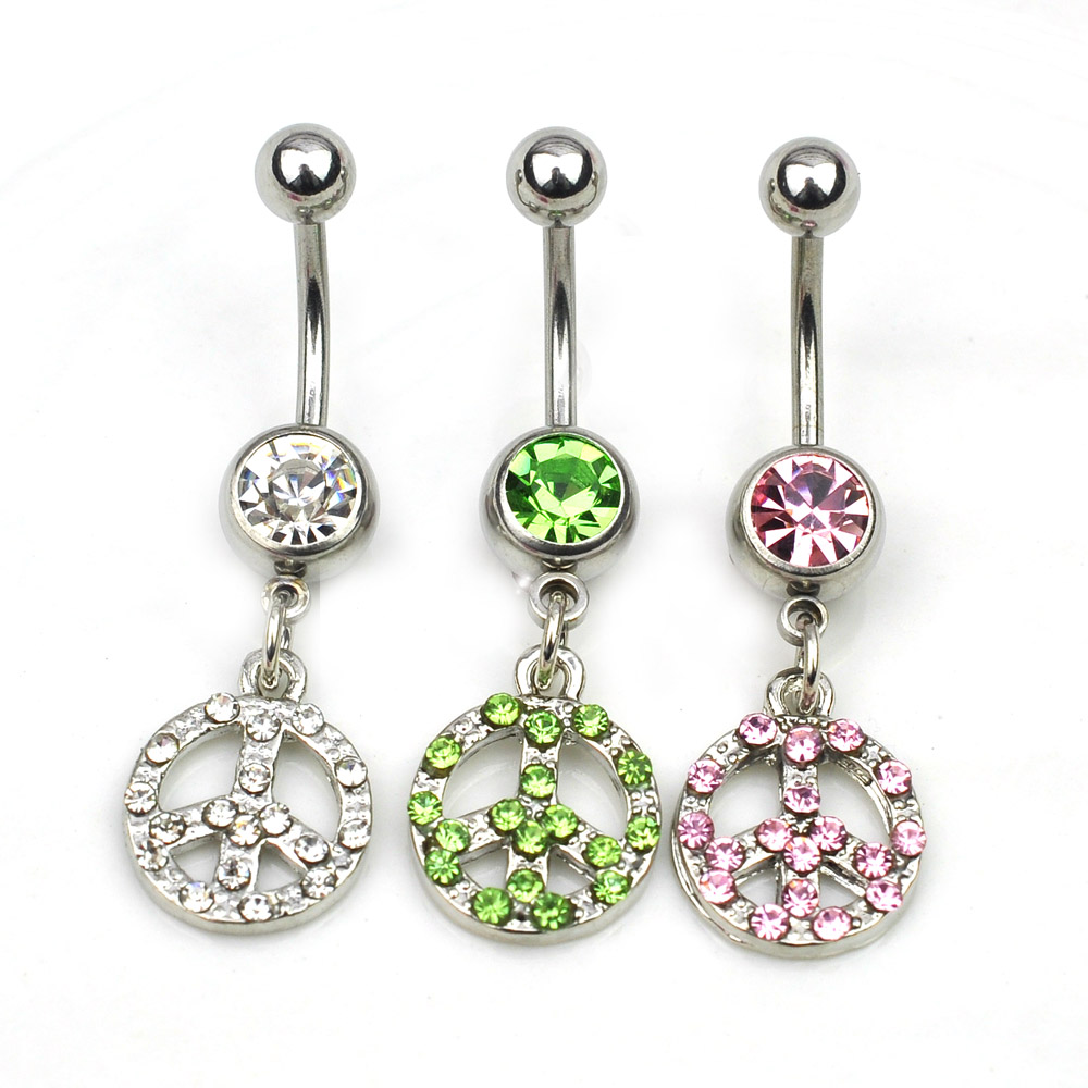 D0213 ( 3 colors ) The peace new style 077-01 piercing body jewelry Belly Button Navel Rings with clear stone, Silver
D0213 ( 3 colors ) The peace new style 077-01 piercing body jewelry Belly Button Navel Rings with clear stone, Silver