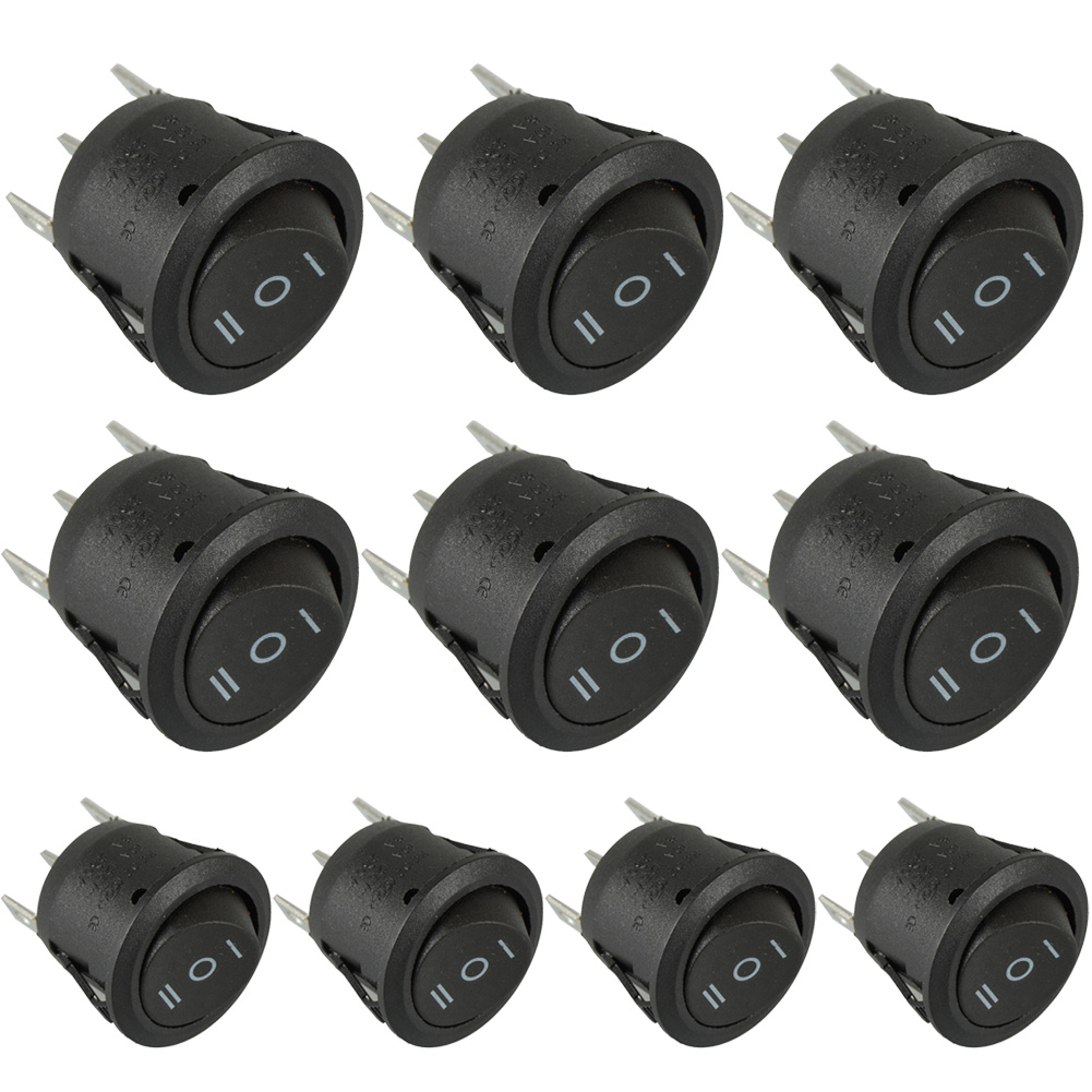 10Pcs ON/OFF/ON 3 Position SPDT Round Boat Rocker Switch 6A/250V 10A/125V AC M00092
10Pcs ON/OFF/ON 3 Position SPDT Round Boat Rocker Switch 6A/250V 10A/125V AC M00092