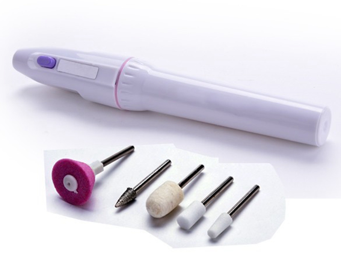 Top Quality 5 Bits Styles Electric Drill Nail Art Tips Buffer Manicure Pedicure File Grooming Tool Free Shipping